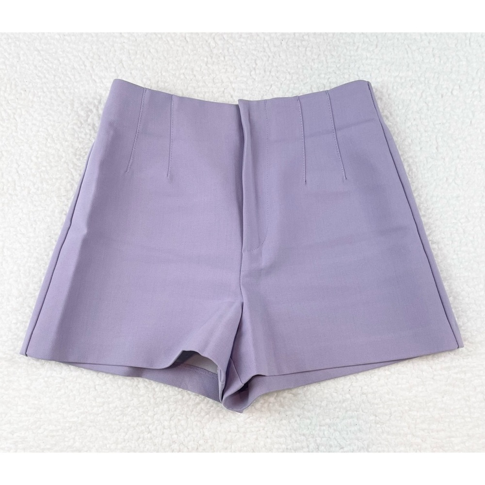ZARA • Lavender/Lilac/Purple High-Waisted Mini Shorts, XS - Picture 8 of 16